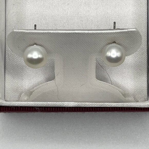 Peter Franklin 925 Sterling Silver Pearl Studs Earrings - Picture 2 of 6